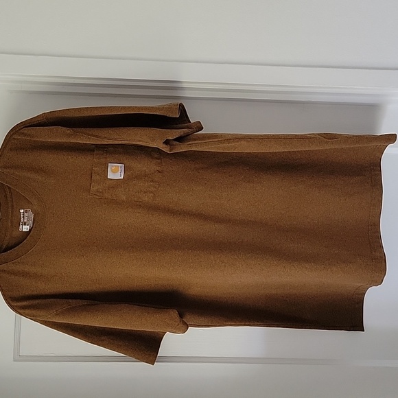 Brown Carhartt Pocket Tee Large Tall Loose Fit Workwear - Picture 2 of 6